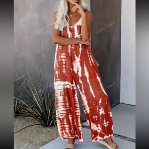 Tie Dye Wide Leg Jumpsuit